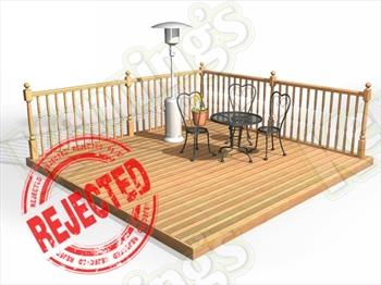 Reject Discount Decking Kit 3.0m x 3.0m (With Handrails)