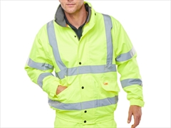 Fleece Lined Hi Vis Bomber Jacket Saturn Yellow